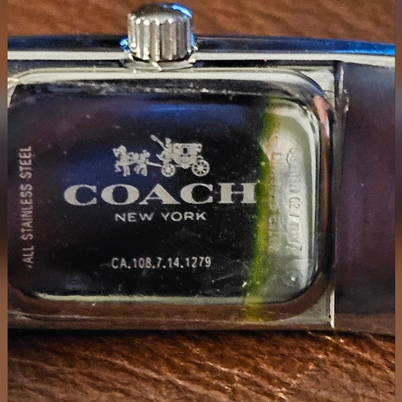 Coach Women's Scout Iconic Mini Bangle in Burgundy w/silver. - Picture 4 of 10